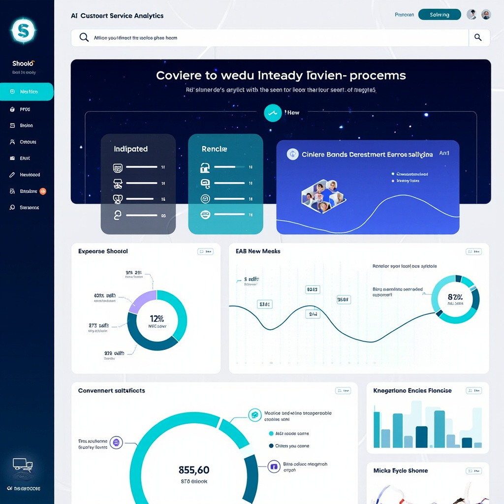 AI customer service analytics dashboard showing metrics and integrations