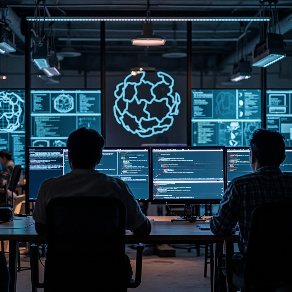 AI development team working on language models