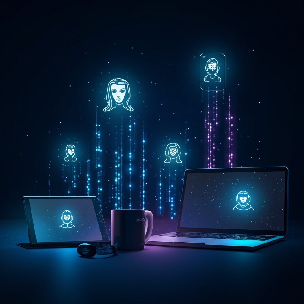 Multiple AI assistant avatars connected across different devices in a unified ecosystem