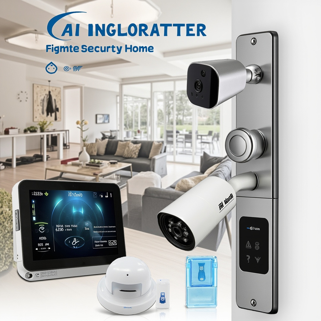 Advanced home security system with AI cameras and smart door locks