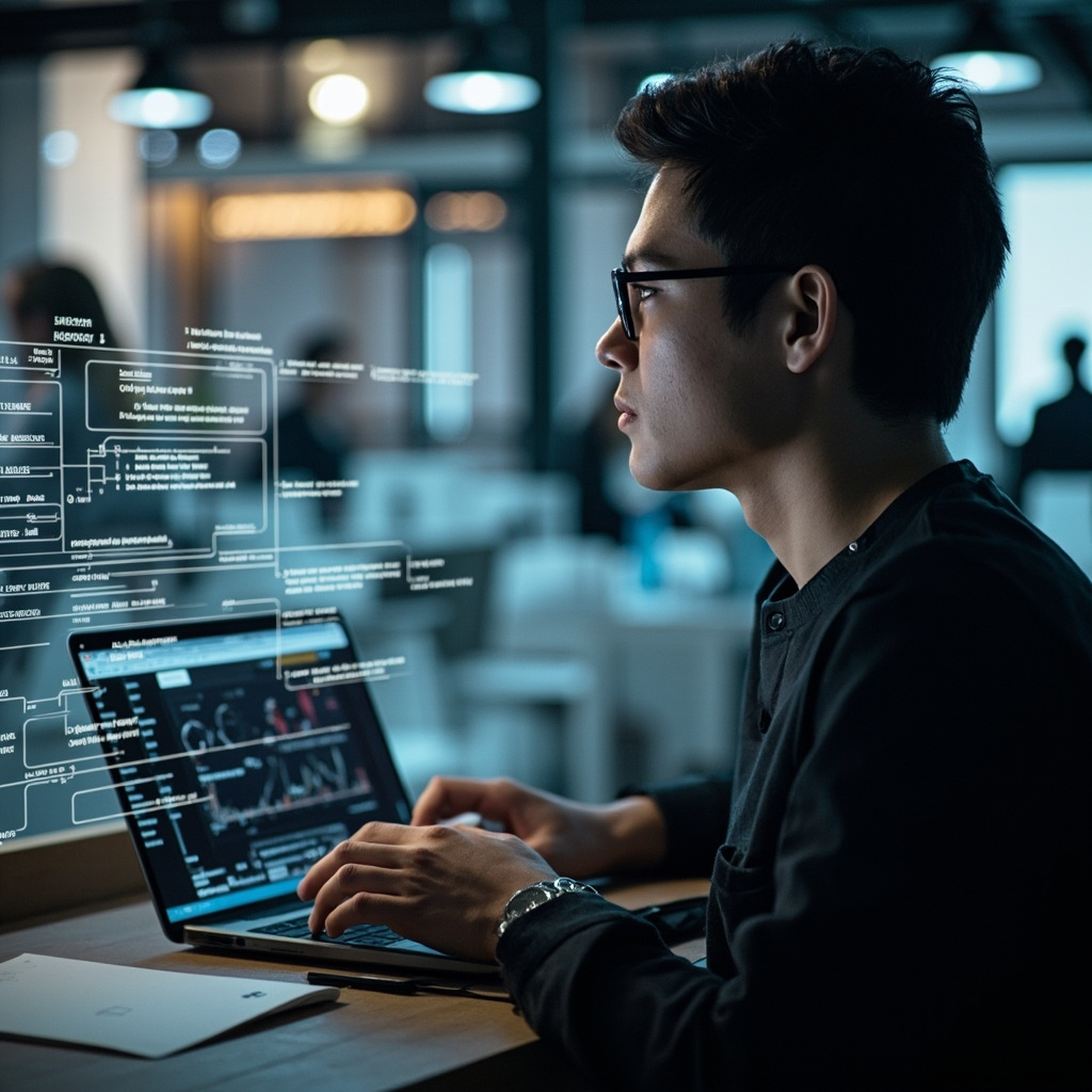 Person using AI assistant for research with multimodal capabilities