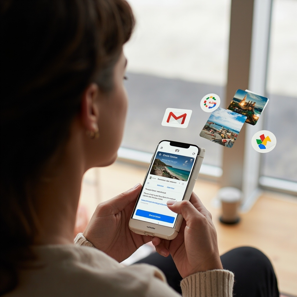 Person using Gemini with connected Google apps