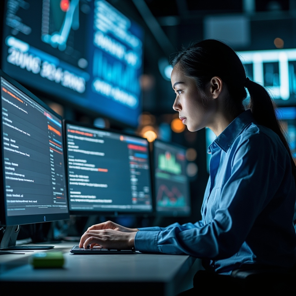 Professional working with automated workflows