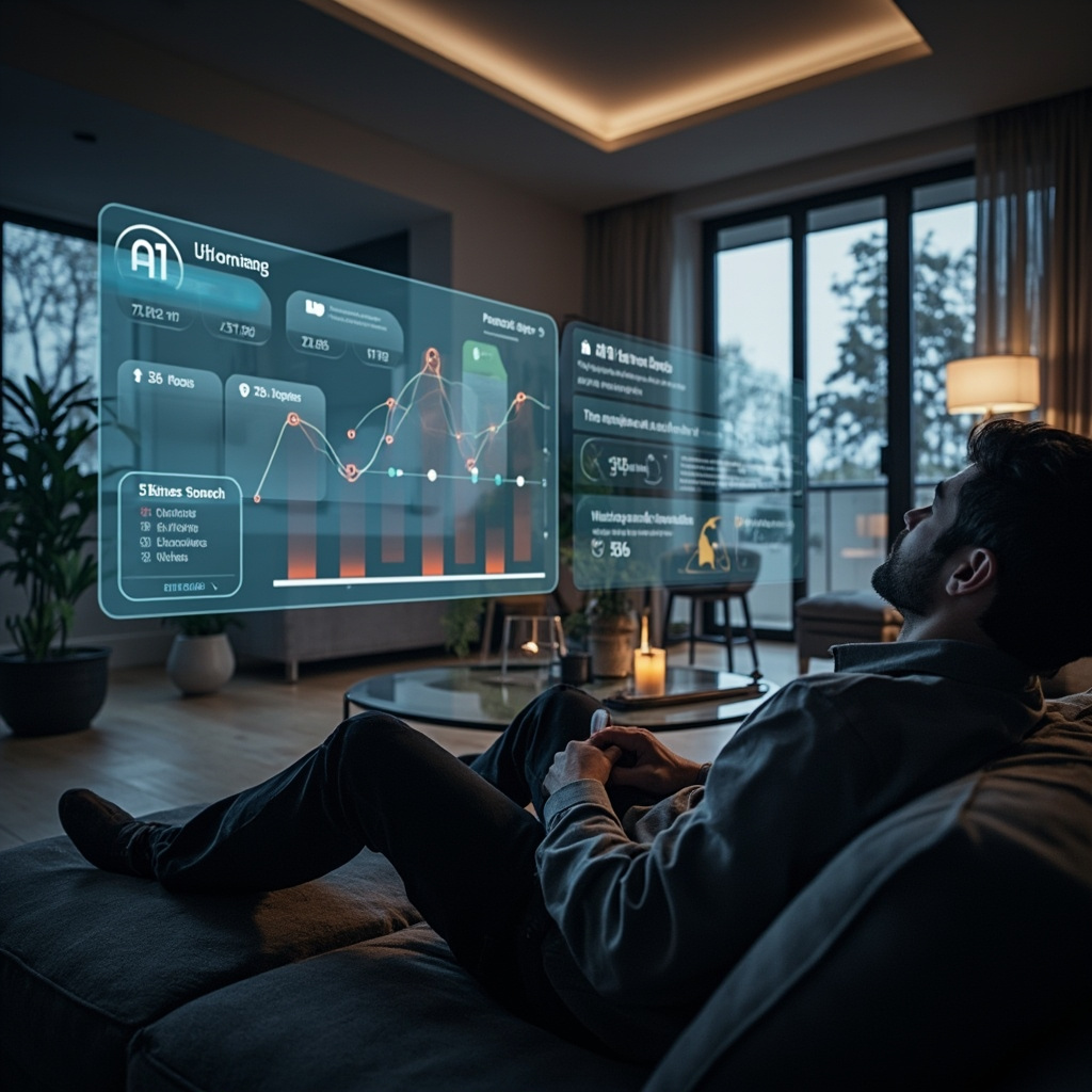 Smart home predictive automation dashboard showing AI learning patterns
