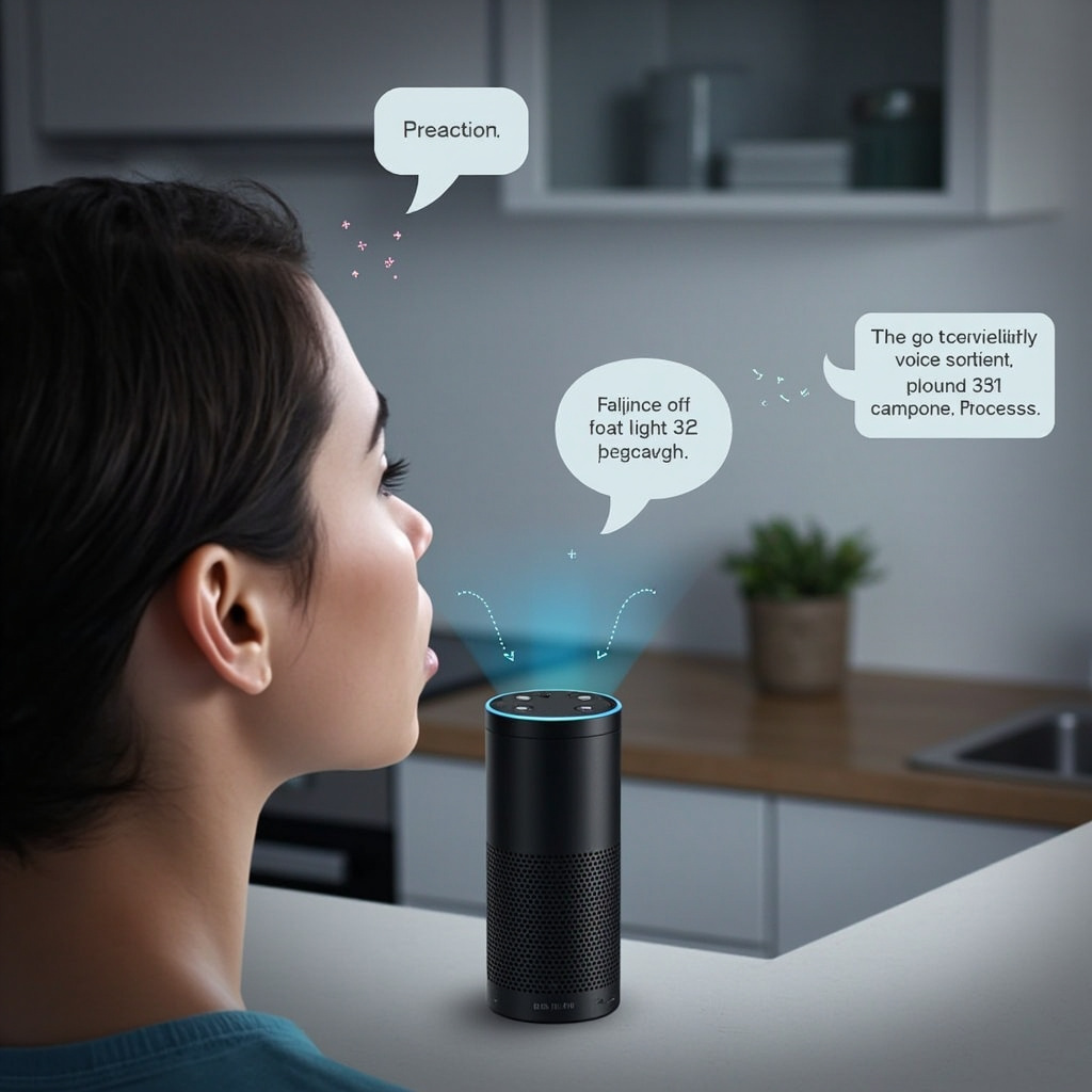 AI voice assistant responding to natural speech commands