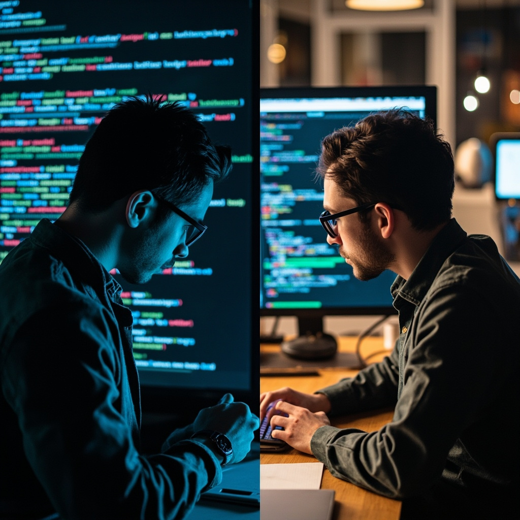 Comparison between traditional coding and natural language app development