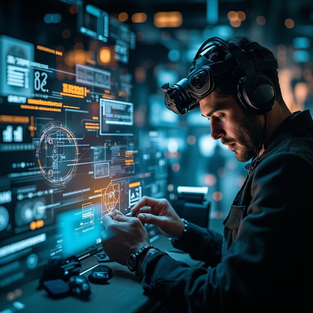 Creative professional using AI tools for multi-step creative workflow