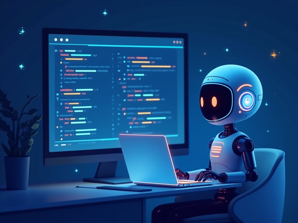 An AI agent autonomously iterating through coding tasks in an abstract terminal panel