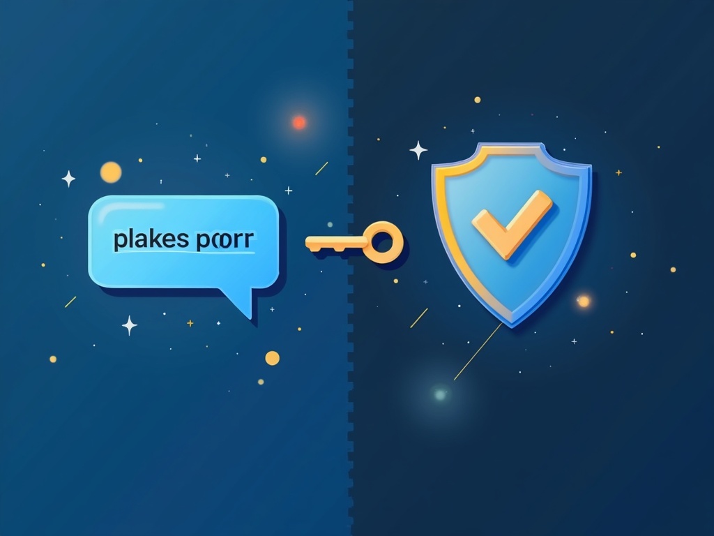 A phishing hook grabbing a texted code but bouncing off a passkey shield