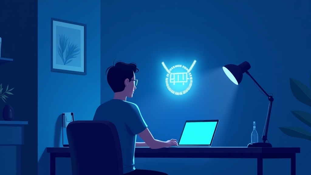 A person using a private AI assistant on a laptop at home