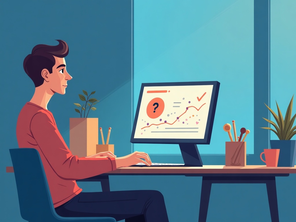 A person running the same question through several AI assistants and ticking off which ones cited them, with an upward trend behind