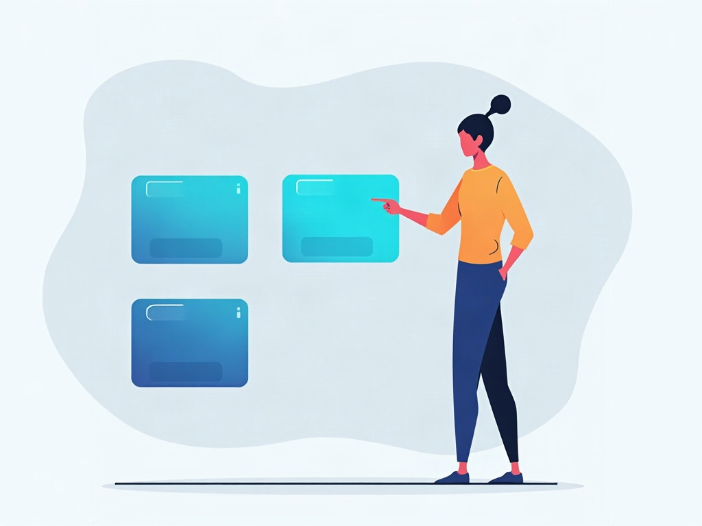 A person choosing the balanced middle option from three AI model cards