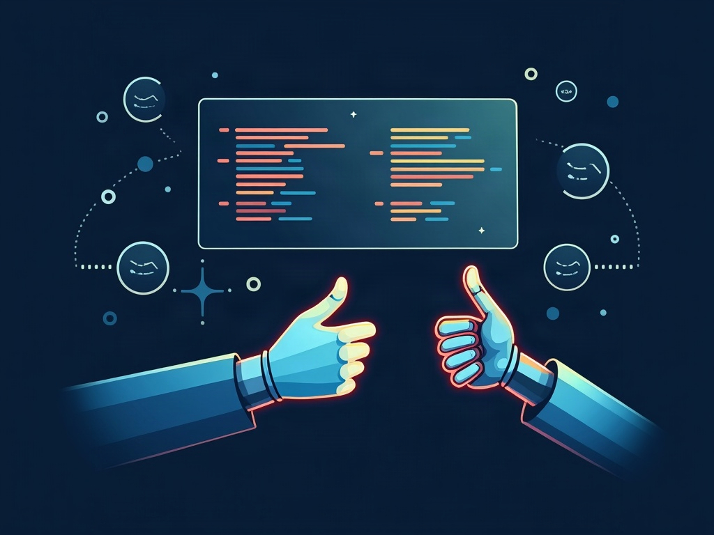 A human reviewing and approving an AI agent's code changes together