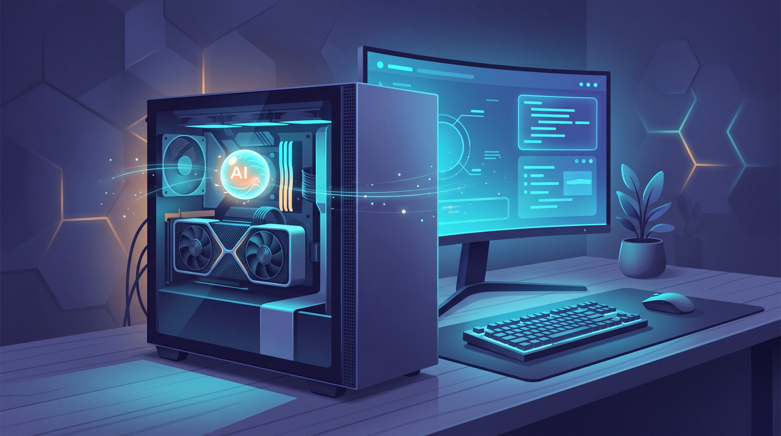 A capable AI model running locally inside a personal desktop computer