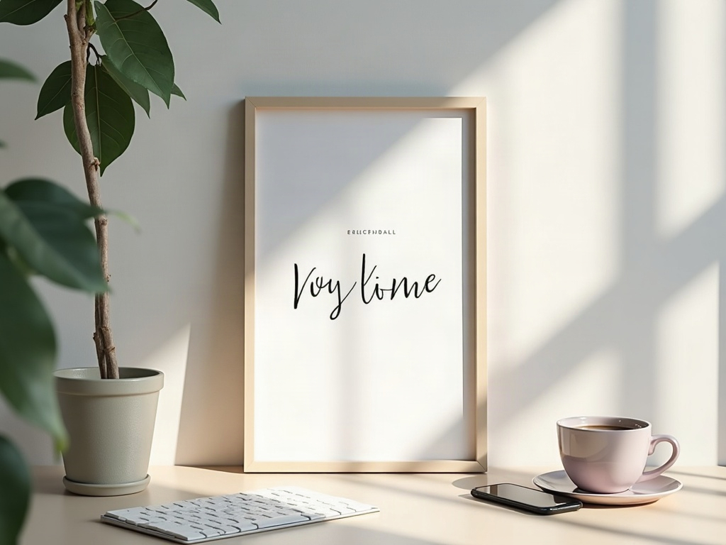 An AI-generated poster with clean legible text on a designer's desk