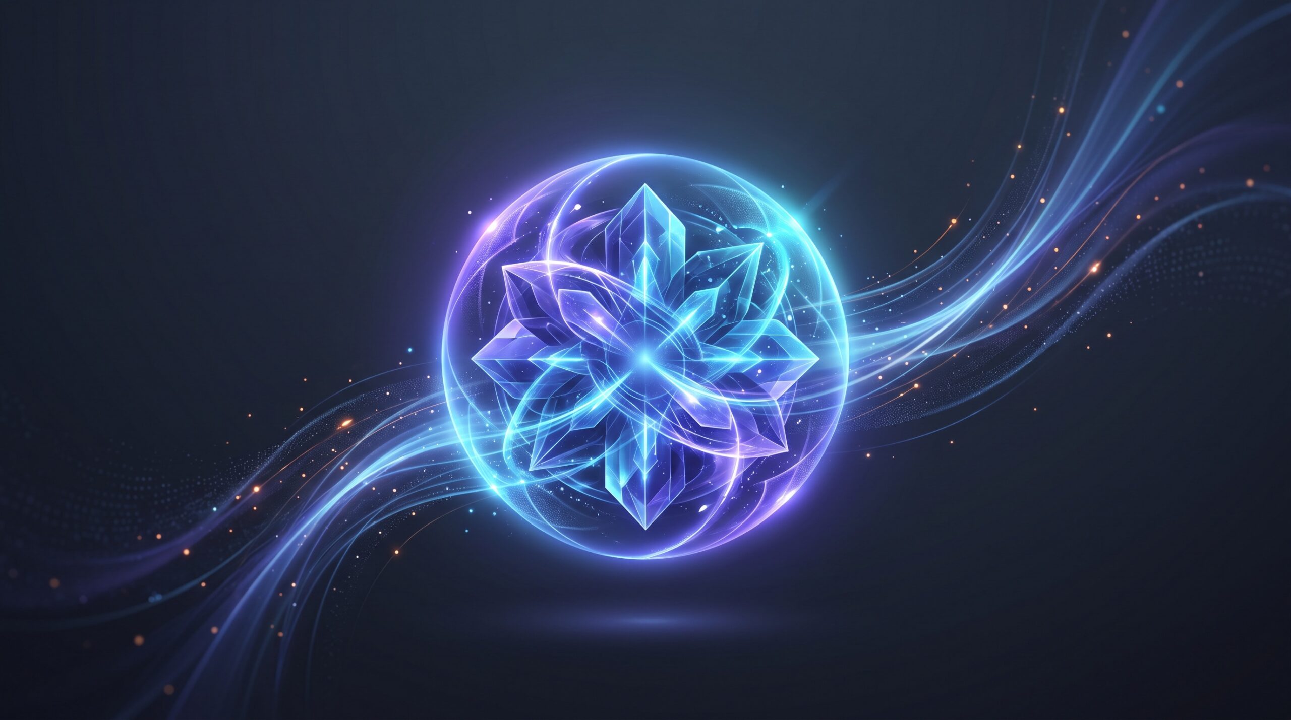 An abstract glowing core representing a powerful new AI model