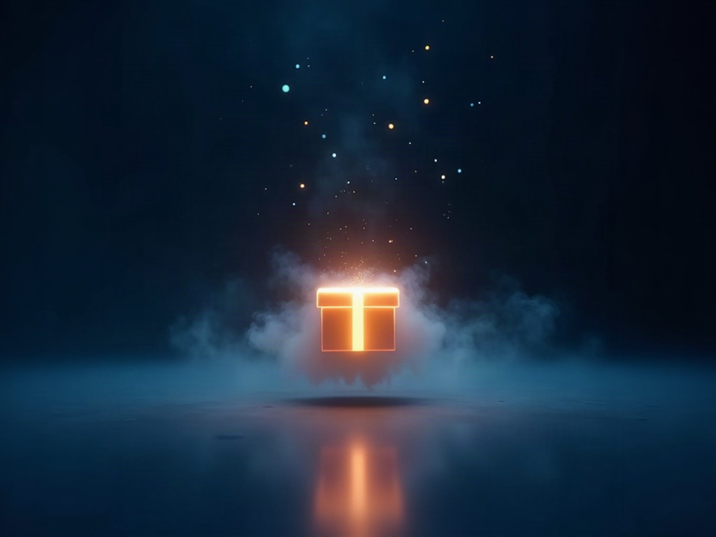A glowing AI conjuring a flickering half-real package out of mist, illustrating a hallucinated software dependency