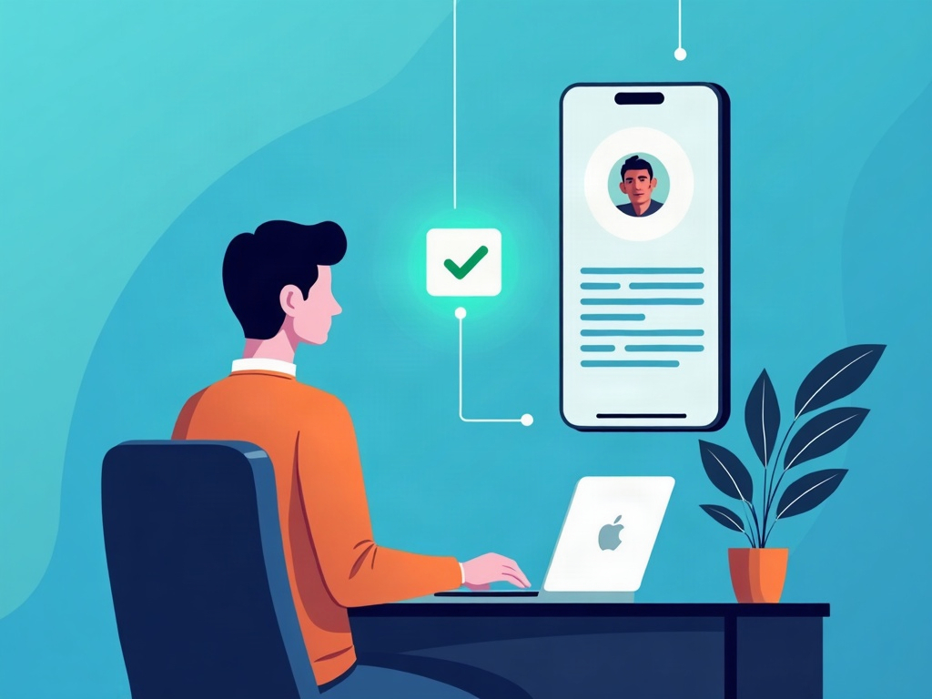 A person cross-checking an AI answer against a second trusted source