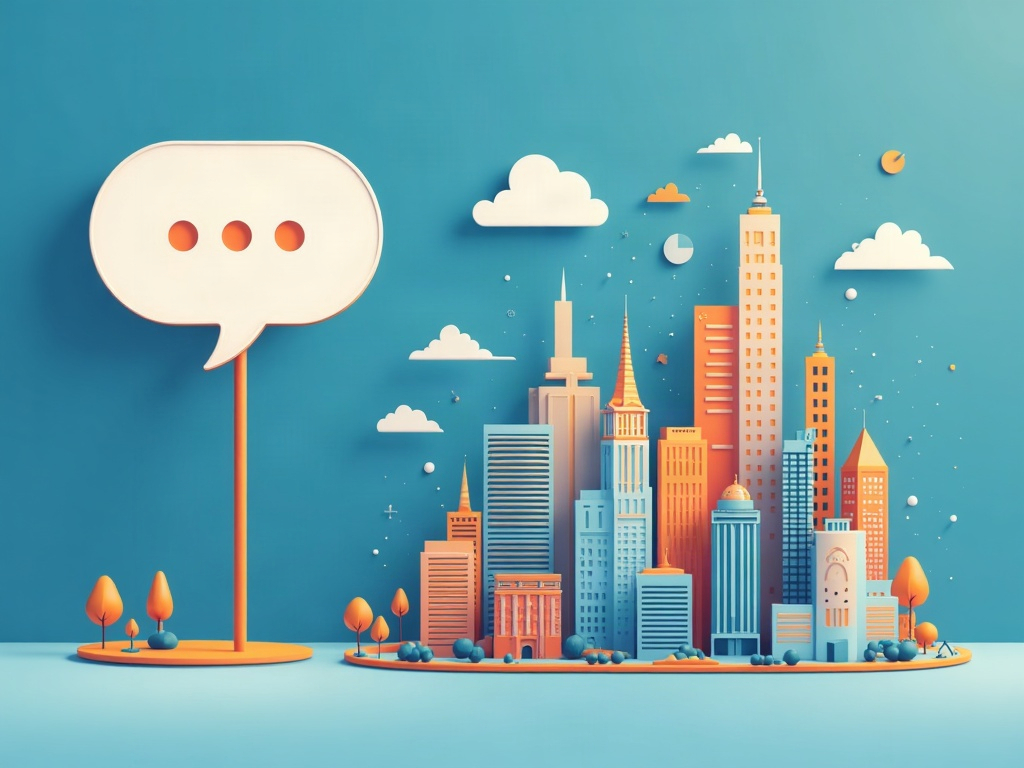 A chat bubble transforming into a platform of many apps