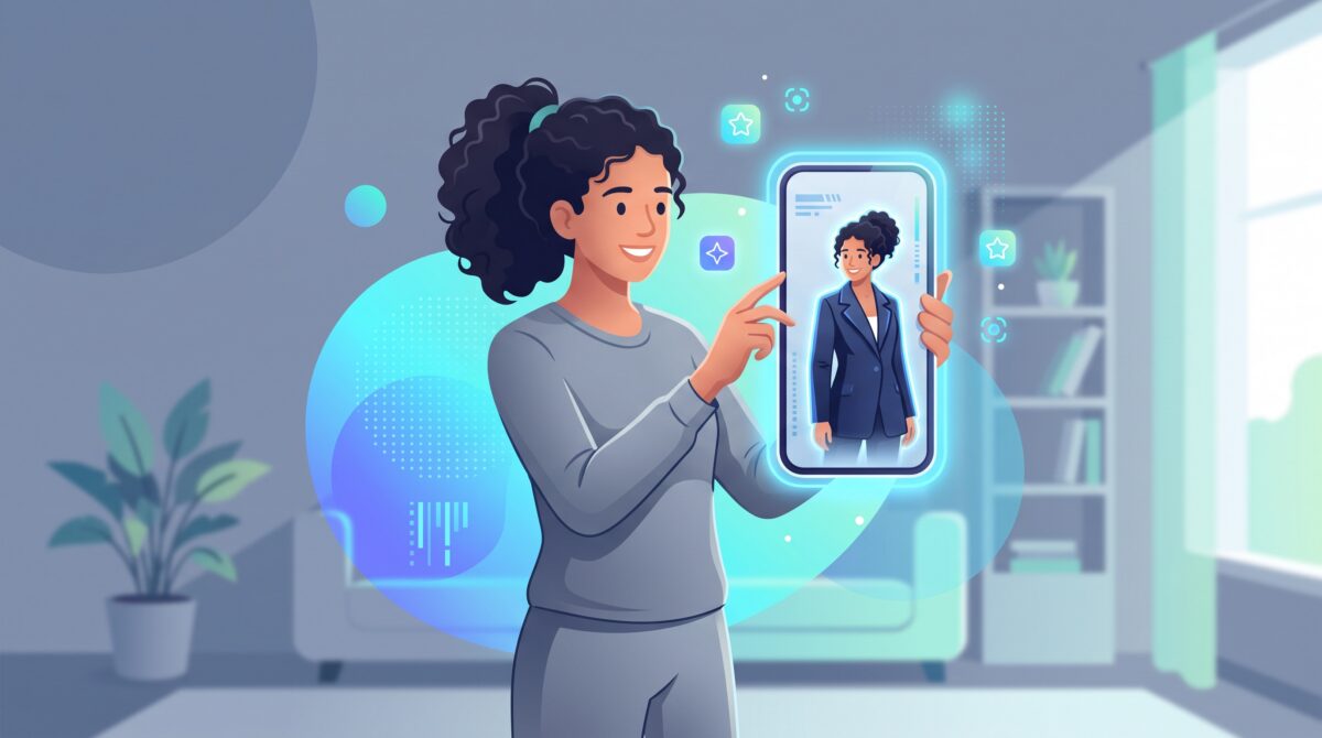 A person previewing an outfit on their phone using ChatGPT virtual try-on
