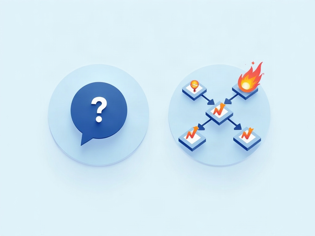 Split illustration contrasting a reactive chatbot that waits for a prompt with a proactive agent that completes a multi-step checklist