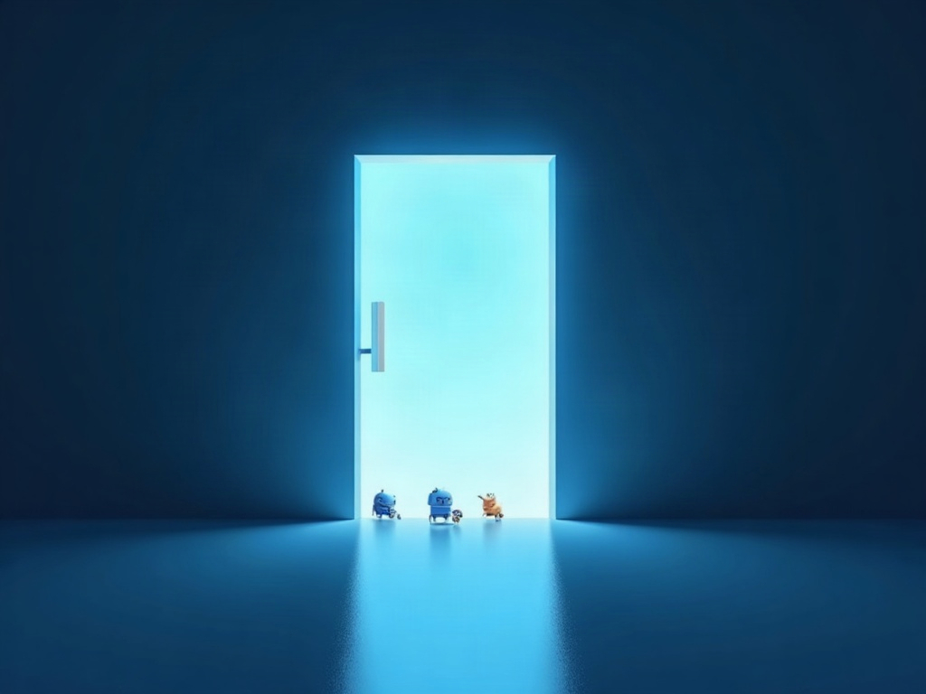 A shared chat link shown as an open doorway that search crawlers can walk through