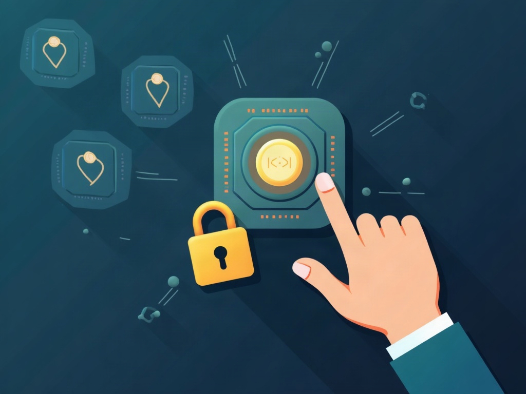 A hand deleting a shared link chip as a padlock closes over it