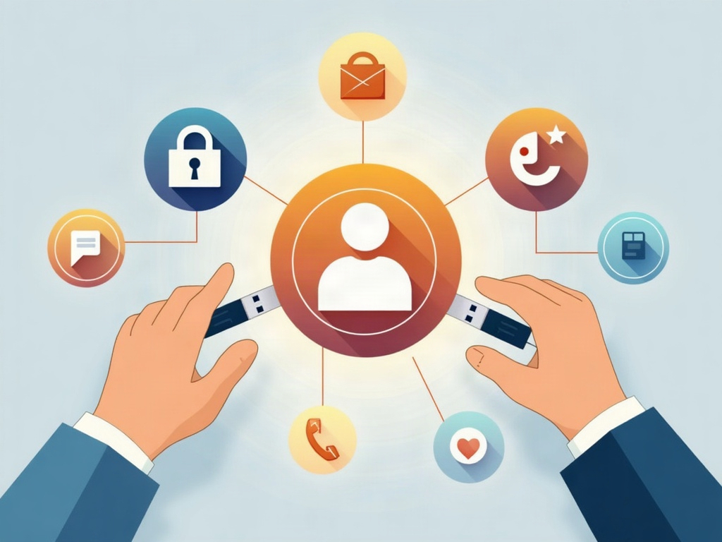 A central account hub with orbiting apps, one connection being unplugged to represent revoking access